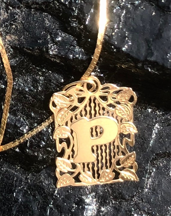 Vintage 14K Yellow Gold Made In Italy Monogram P P