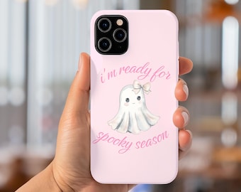 Pink Halloween Ghost Phone Case: Spooky Fall Phone Cover
