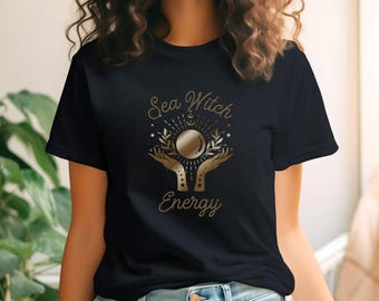 Camiseta Sea Witch: Fases de la Luna, Magia del Océano, Camiseta de Algodón Unisex
