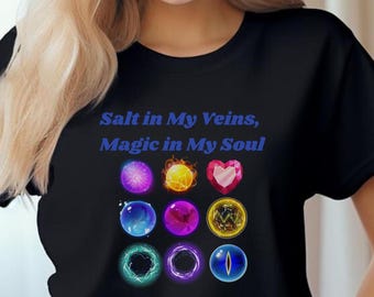 Camiseta de la Bruja Celestial del Mar: Camiseta con Gráfico del Océano Místico