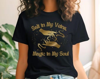 Camiseta de la Bruja Celestial del Mar: Camiseta con Gráfico del Océano Místico