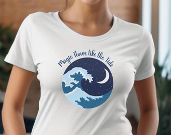 Camiseta unisex de magia de luna y océano: camiseta de hechicera de la bruja del mar