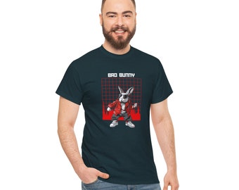Bad Bunny Cartoon T-Shirt, Gangster Rabbit Graphic Tee