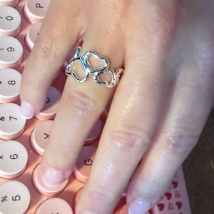 Love Heart Adjustable Ring | 925 Sterling Silver