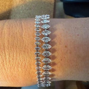 Marquise Elegant Oval Square Cut Luxury Tennis Bracelet | 925 Sterling Silver