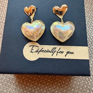 Pearl Heart Dangle Drop Earrings | 925 Sterling Silver