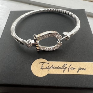 Pulseira de cristal ferradura da sorte