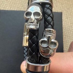 Leather Skull Bracelet