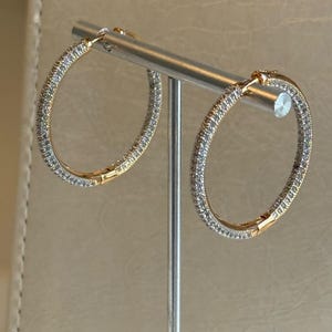 Gold Hoop Diamond Earrings | 18k Gold Earrings