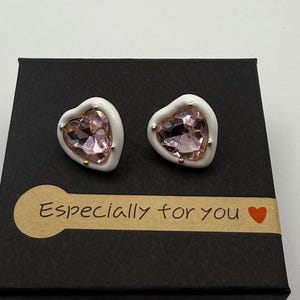 Pink Heart Earrings | 925 Sterling Silver