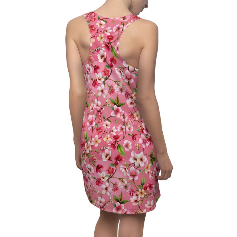 Floral Patterned Women's Cut & Sew Racerback Dress zdjęcie 1