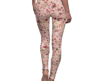 Floral Patterned Women's Cut & Sew Casual Leggings