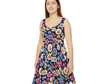 Floral Patterned Women's Skater Dress