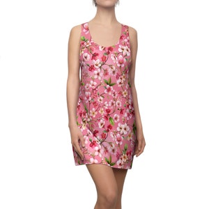 Floral Patterned Women's Cut & Sew Racerback Dress zdjęcie 3