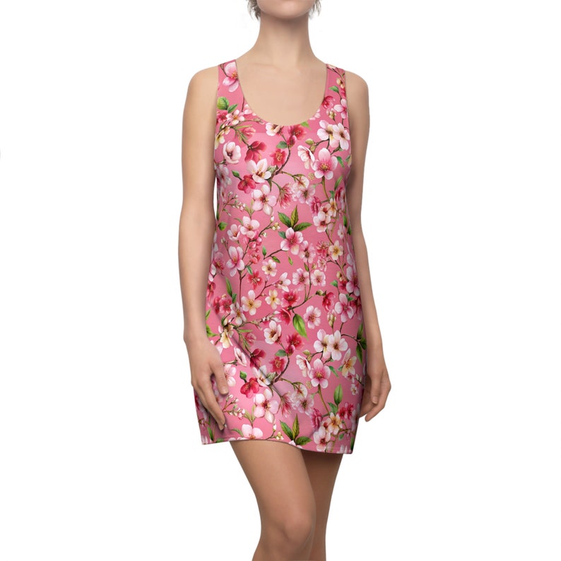 Floral Patterned Women's Cut & Sew Racerback Dress image 3