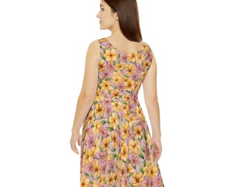 Robe patineuse à motif floral pour femme