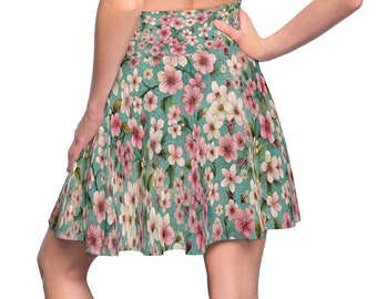 Floral Patterned Women's Skater Skirt (AOP)