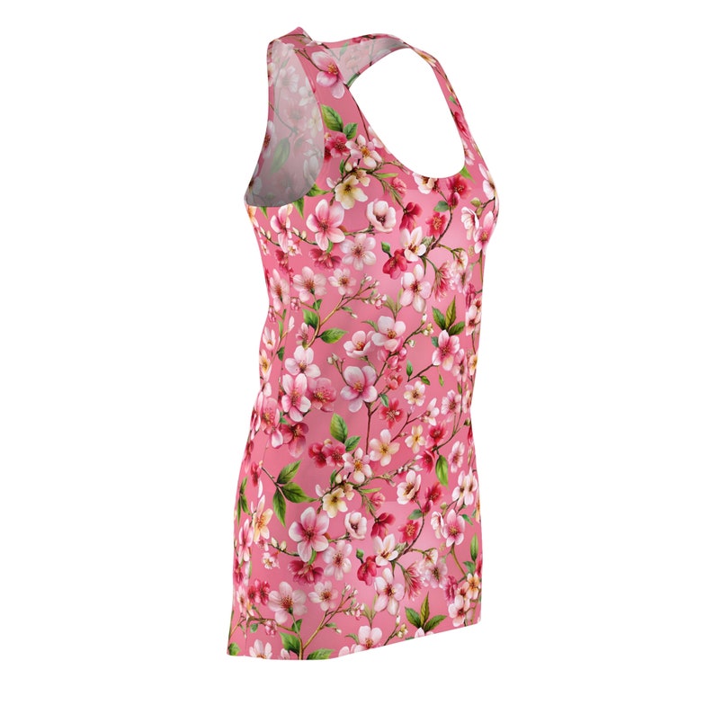 Floral Patterned Women's Cut & Sew Racerback Dress image 6
