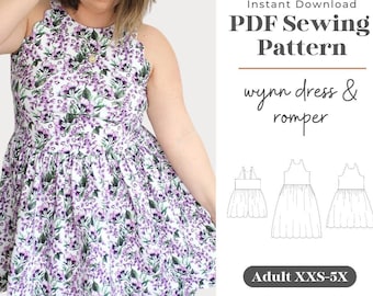 Wynn Scalloped Dress & Romper Sewing Pattern | Adult XXS-5X (PDF Pattern)