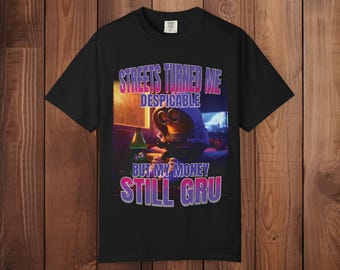 Gangsta Minion Shirt, Despicable Me Tee, Funny Meme Graphic T Shirt, Hip Hop Streetwear