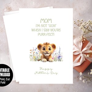 Lion Cub Printable Mother's Day Card