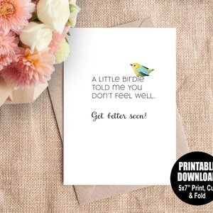 Carte de rétablissement imprimable Little Birdie