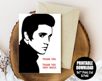 Elvis Printable Thank You Card