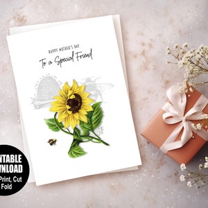 Sunflower Printable Mother&#39;s Day Card