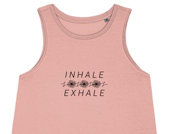 Inhale Exhale Yoga Cropped Tank Top | 100 % Organic Cotton