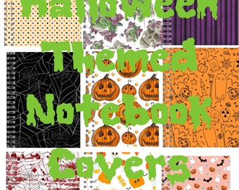 Digitale vorgefertigte Notizbuchhüllen zum Thema Halloween