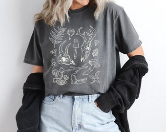 Goblincore T-Shirt Mushroom Shirt Forestcore Gift Witchy Mystic Goblincor Clothing Whimsigoth Goth Comfort Colors T-Shirt