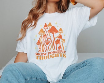 T-Shirt mit ästhetischem Pilz Retro Boho Hippie Geschenk Retro Komfort Farben