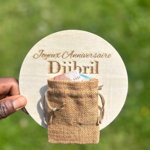 Porte-argent d’enveloppe en bois personnalisé, porte-argent d’anniversaire/de mariage , enveloppe d’argent baptême