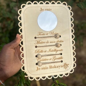 Personalized Wooden Affirmations Signs - Wooden Positive Affirmations Mirror - Nursery Wall Decor.