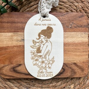 Carte en bois personnalisée de perte de bébé, carte de fausse couche, carte de sympathie, perte d'un bébé, ,carte souvenir de perte de bébé
