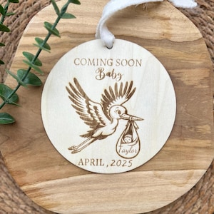 Carte annonce grossesse, carte de cigogne personnalisé, annonce de grossesse, date d'accouchement, à venir, prénom bébé.Surprise bebe