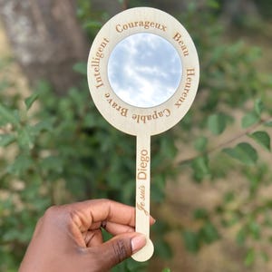 Personalized Wooden Affirmations Signs - Wooden Positive Affirmations Mirror - Nursery Wall Decor.