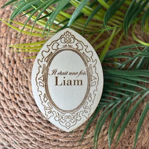 Wooden baby welcome card - Birth announcement - Baby name - Baby birth