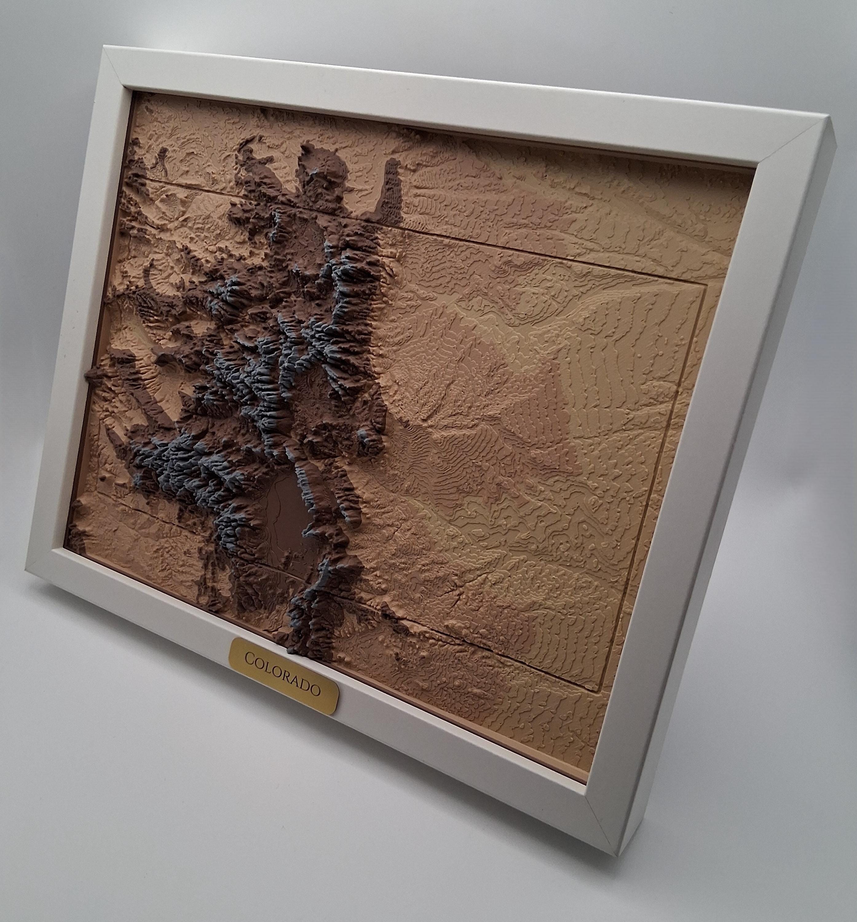 Colorado Topographic Map – 3D Raised Relief State Terrain Model ...