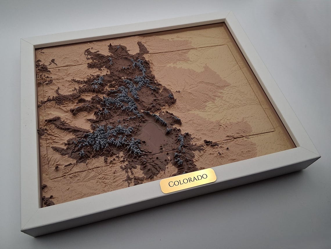 Colorado Topographic Map – 3D Raised Relief State Terrain Model ...