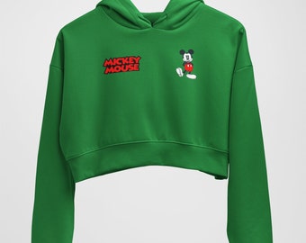 Sudadera corta con capucha de Mickey Mouse - Estilo minimalista Disney