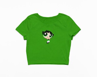 Camiseta corta de Las Chicas Superpoderosas Buttercup - 100 % algodón, ligera, manga corta