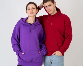 100% Cotton Unisex Hoodies for Couples – Customizable Matching Outfits in Multiple Colors