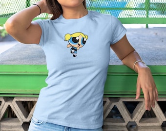 バターカップ パワパフガールズ Tシャツ：レトロ カートゥーン 