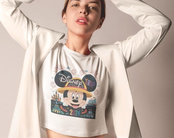 Micky Maus Crop Top: Disneyland Reise Tee