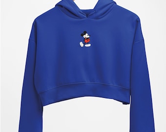 Sudadera corta con capucha de Mickey Mouse: dibujo retro, regalo para fans de Disney
