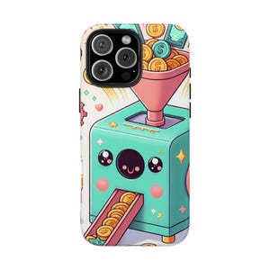Cute Money Machine Phone Case, Kawaii Tough Phone Case, Gift for Kids, Phone Accessories, Fun Protection Case