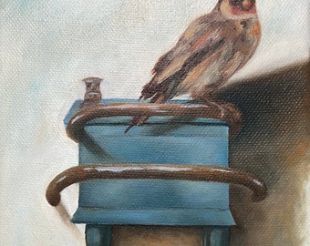 THE GOLDFINCH - oil painting inspired by the book. Custom painting done as COMMISSION but can recreate it. Bird, realistic art.