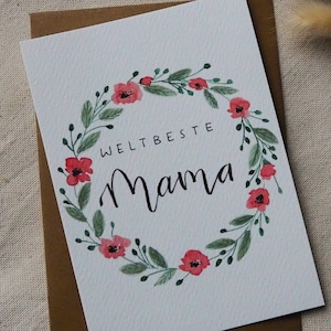 Aquarellkarte 'weltbeste Mama'