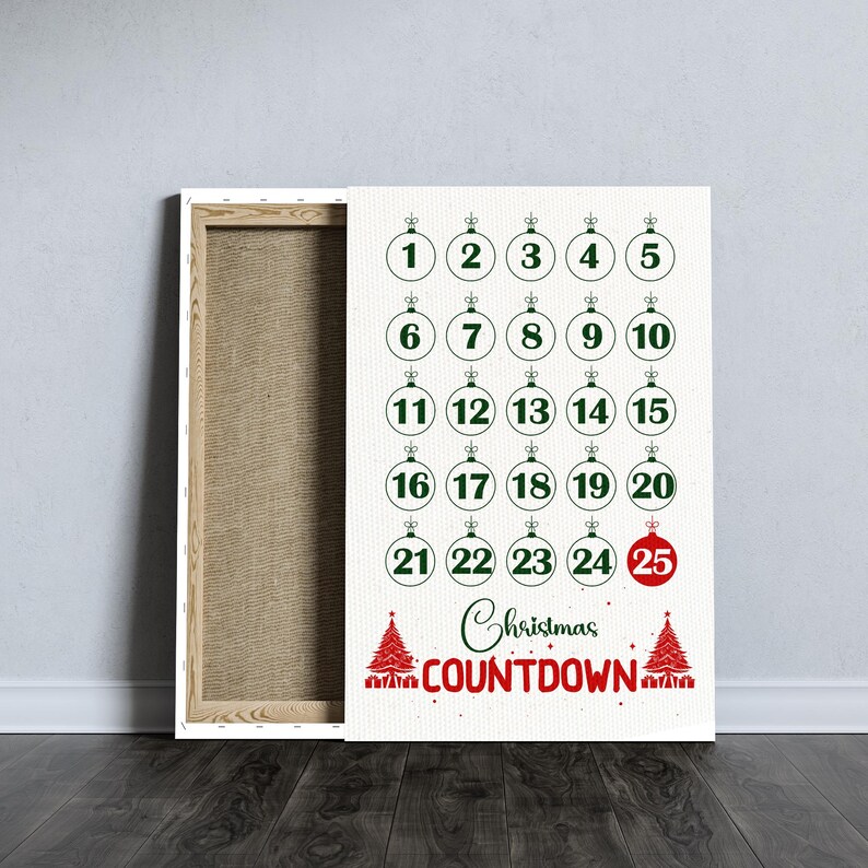 Christmas Countdown Wall Decoration, Home Wall Art, Christmas Gift